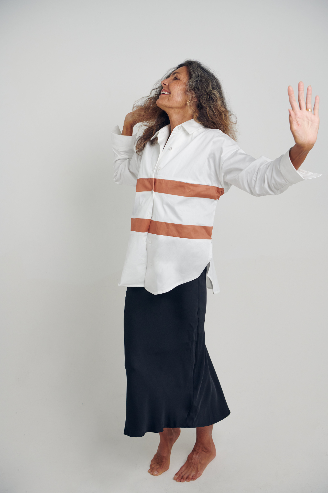 The Maria Anna Shirt: Italian Inspired Rust Striped
