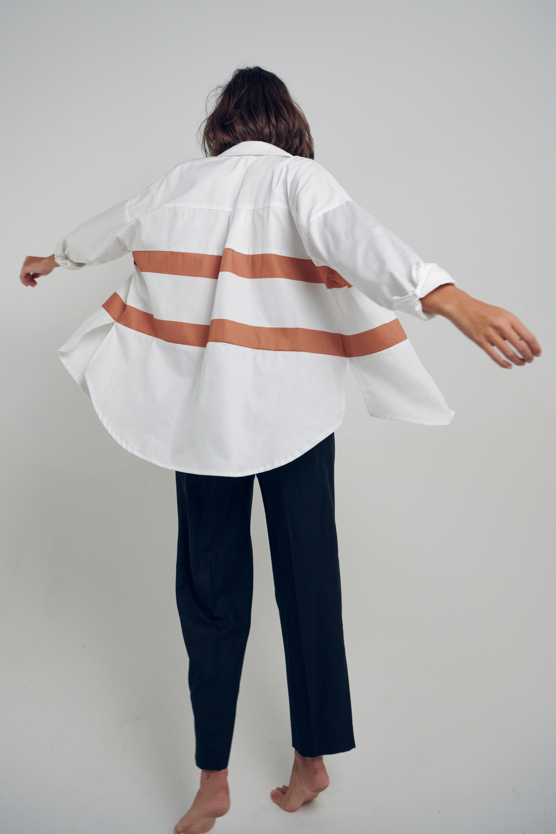 The Maria Anna Shirt: Italian Inspired Rust Striped